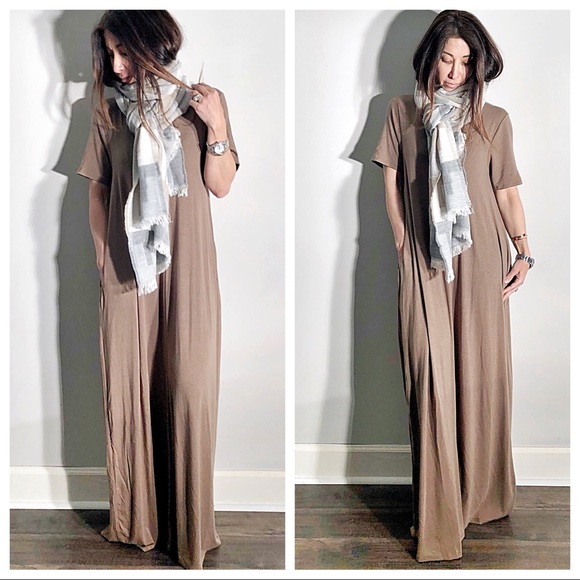03 Mocha long side pocket maxi dress - Picture 3 of 10